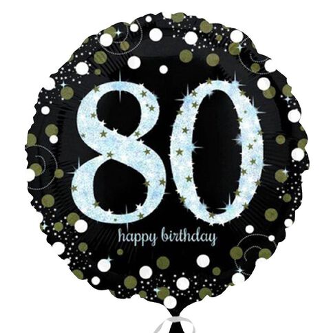 Anagram Holo Sparkling Birthday 80 Foil Balloon Standard 17in