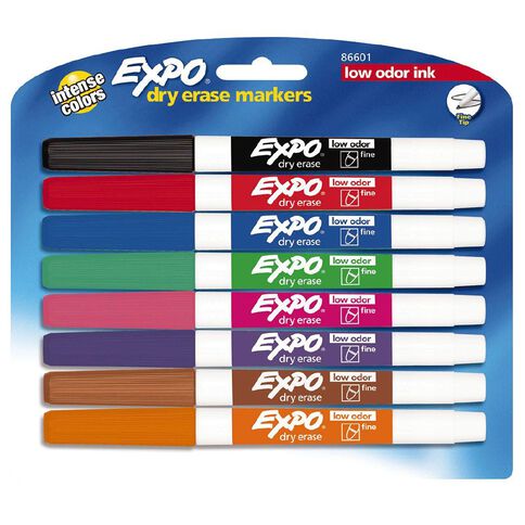 Expo Dry Erase White board Marker Fine Tip Fashion Assorted 8 Pack