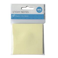 WS Sticky Notes Yellow 7.5cm x 7.5cm 100 Sheets
