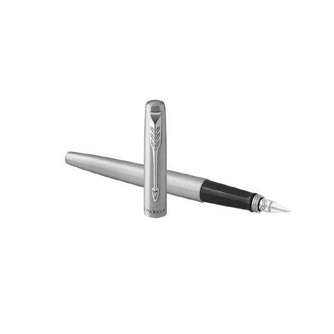 Parker Jotter Stainless Steel Trim Fountain Pen Blue Ink Blue