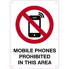WS Mobile Phones Prohibited Sign Small 340mm x 240mm