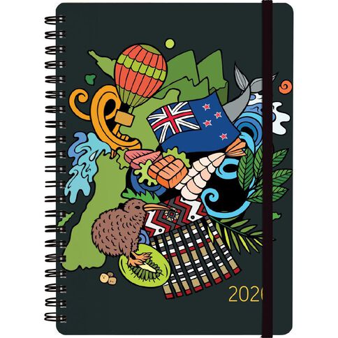 Collins 2026 Diary Day To Page Kiwiana Multi-Coloured A5