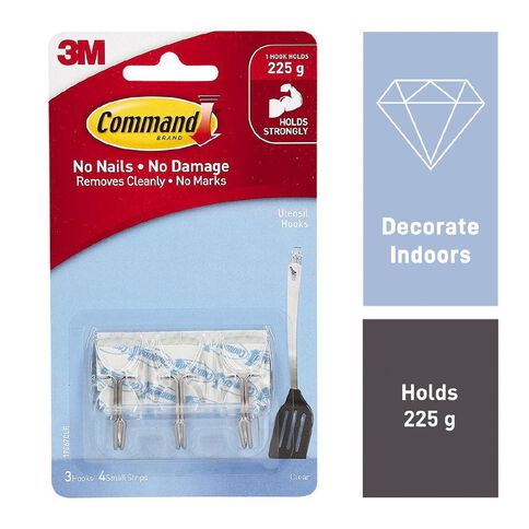 Command Utensil Hooks with Strips Small