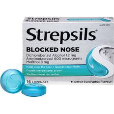 Strepsils Plus Blocked Nose Relief Lozenges 16s