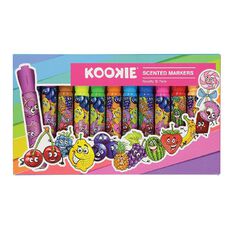 Kookie Novelty Markers Scented 12 Pack Fuits Multi-Coloured