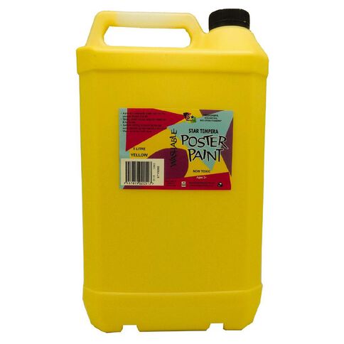 Fivestar Tempera Poster Paint Yellow 5 Litre