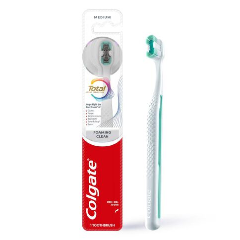 Colgate Total Active Prevention Foaming Clean Toothbrush Medium 1 Pack