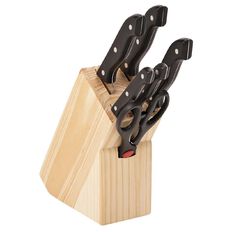 Living & Co Wooden Knife Block Set 7 Pack