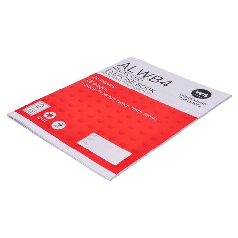 WS Exercise Book ALWB4 Ruled 24 Leaf Red Mid