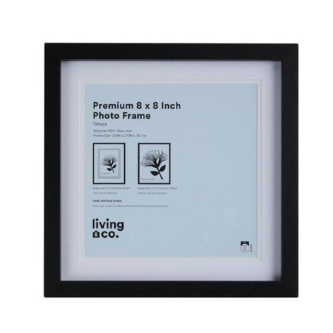 Living & Co Premium Photo Frame 8in x 8in Black