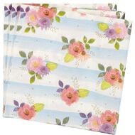Artwrap Printed Napkins Floral Stripes 2-ply 33cm x 33cm 20 Pack