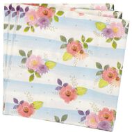 Artwrap Printed Napkins Floral Stripes 2-ply 33cm x 33cm 20 Pack