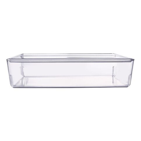 Living & Co Lisse Shallow Lidded Organiser Clear 6L