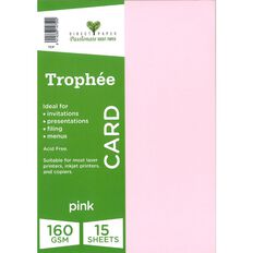 Trophee Card 160gsm Pink A4 15 Pack