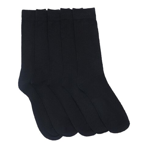 H&H Men's Plain Crew Socks 5 Pack
