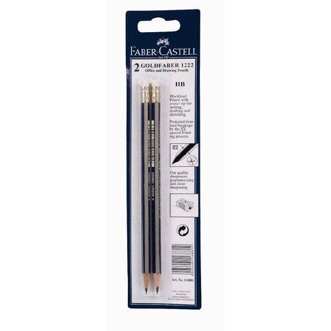 Faber Castell Goldfaber 1222 Hb With Eraser Drawing Pencil 2 Pack