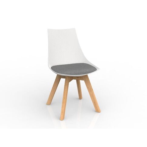 Luna White Stone Oak Base Chair Grey Mid