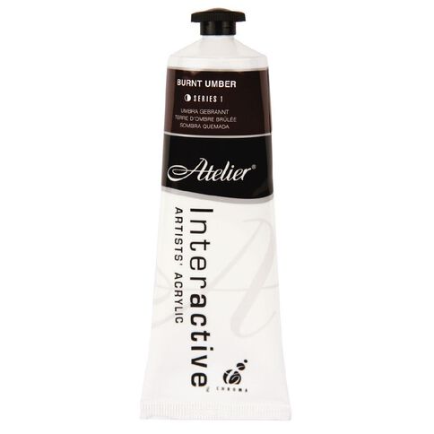 Atelier S1 Acrylic Paint Burnt Umber Brown 80ml