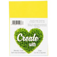 Create With C6 Envelopes Metallic Gold 25 Pack