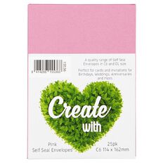 Create With C6 Envelopes Pink 25 Pack