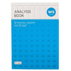 WS Analysis Book Limp 12 Column Green A4