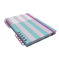 Uniti Clubhouse Hardcover Notebook With Tabs Striped Pink Light