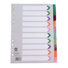 WS 10 Tab Dividers Plastic Multi-Coloured