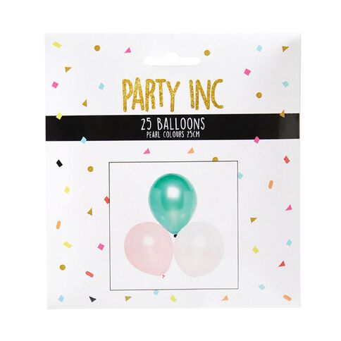 Party Inc Balloons Pearl Colours 25cm 25 Pack