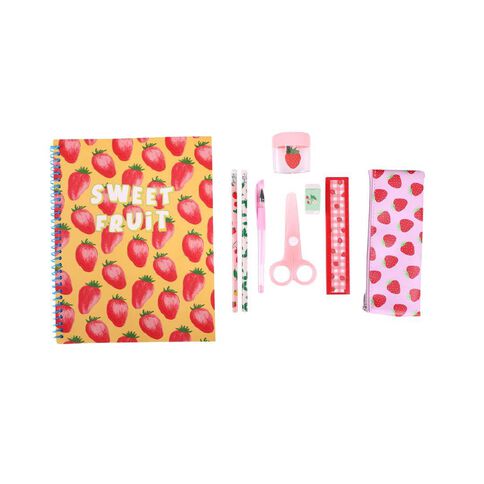Kookie Strawberry Pencil Case Set