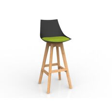 Luna Black Avacado Oak Base Barstool Green Mid