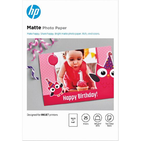 HP Matte FSC Photo Paper 4in x 6in 25 Sheets