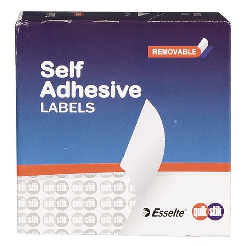 Quik Stik Labels Removable Labels White 44mm x 89mm 100 Pack
