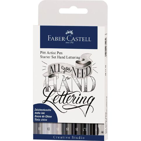 Faber-Castell Pitt Artist Pens Hand Lettering Starter Set 8 Pack