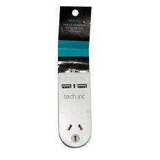 Tech.Inc 2-in-1 Single Adapter with USB 2.1a