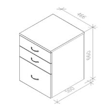 Zealand 3 Drawer Mobile Premium Plywood 465w x 500d x 660mm