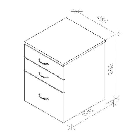 Zealand 3 Drawer Mobile Premium Plywood 465w x 500d x 660mm