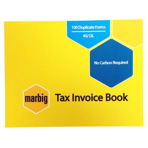 Marbig Invoice Book 45 Duplicate 100 Leaf Yellow Mid
