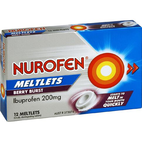 Nurofen Meltlets Berry Burst 200mg 12 Pack