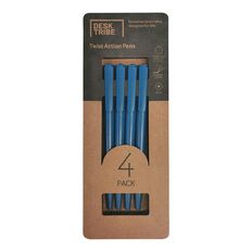 Desk Tribe Recyclable Pens 4 Pack Blue