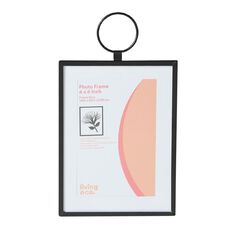 Living & Co Metal Hoop Hanging Frame 4in x 6in Black