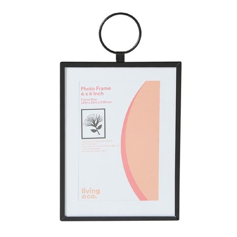 Living & Co Metal Hoop Hanging Frame 4in x 6in Black