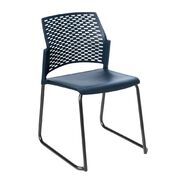 Eden Punch Chair Navy with Black Sled Frame