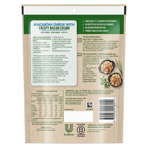 Continental Pasta & Sauce Macaroni & Cheese 105g