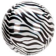 Anagram Zebra Print Foil Balloon Orbz 15in