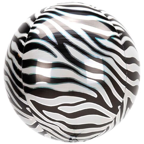 Anagram Zebra Print Foil Balloon Orbz 15in