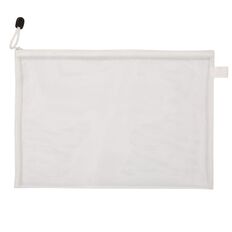 WS Flat Mesh Pencil Case White