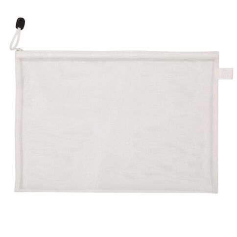 WS Flat Mesh Pencil Case White