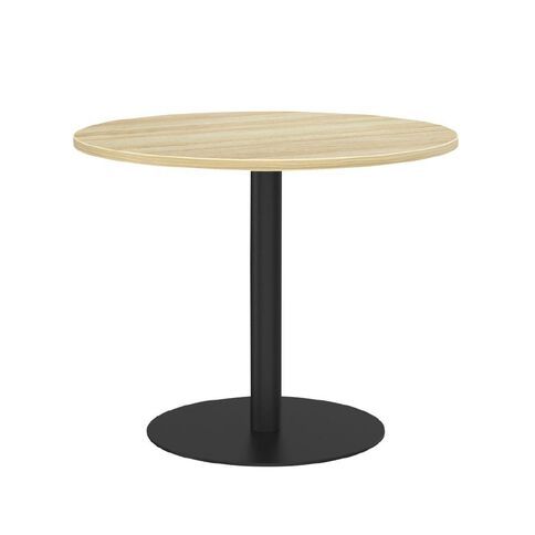 Knights Polo Meeting Table 900 Round Oak Top