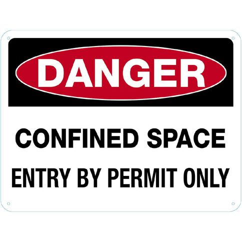 WS Danger Confined Space Sign Large  450mm x 600mm