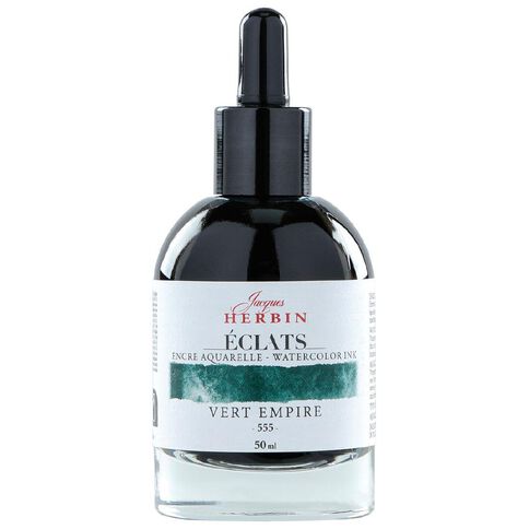 Jacques Herbin Eclats Watercolour Ink 555 50ml Empire Green Green